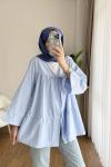 Armine bağcık detaylı kimono Bebe Mavisi