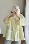 Armine bağcık detaylı kimono Sarı