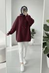 Basic Oversıze Sweatshirt  Bordo