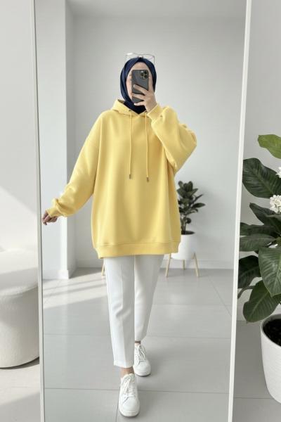 Basic Oversıze Sweatshirt  Sarı