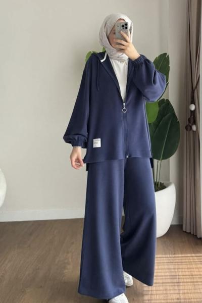 Basic Oysho fermuarlı takım Lacivert