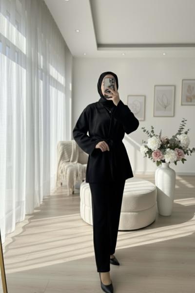 Belden büzgülü scuba takım Siyah