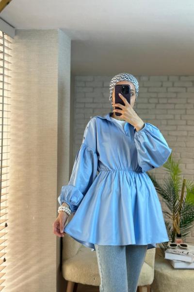 Belden lastikli tunik Bebe Mavisi