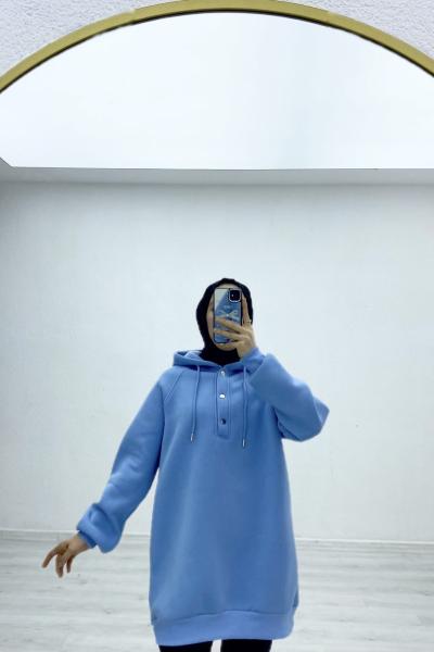 Casual çıtçıtlı sweatshirt Bebe Mavisi