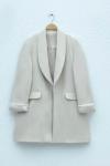 Cepli blazer ceket Krem