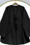 Çift bağcıklı kimono Siyah