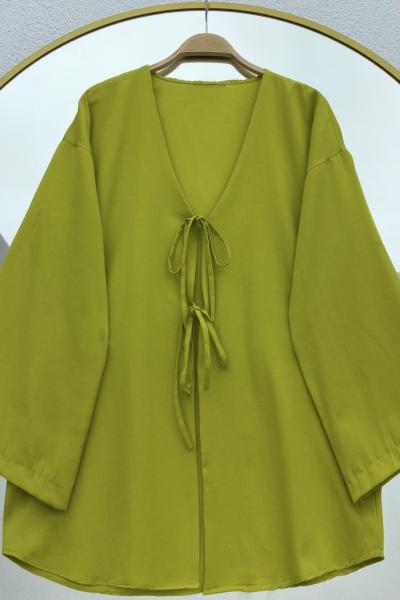 Çift bağcıklı kimono Yağ Yeşili