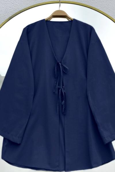 Çift bağcıklı kimono Lacivert