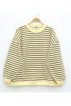 Çizgili oversize sweatshirt Kahverengi