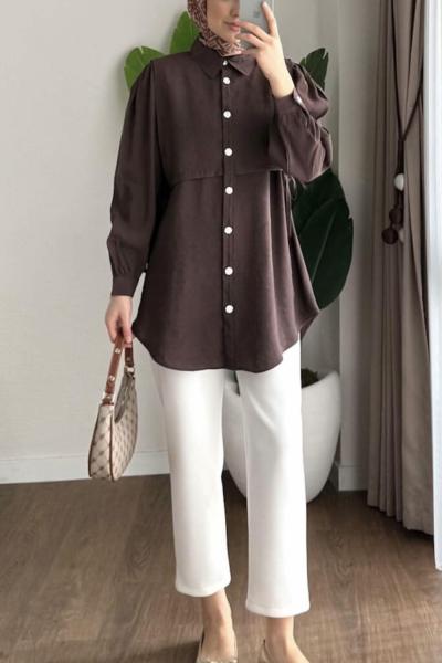 Elara Casual Gömlek Kahverengi