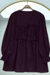 Ella büzgülü kimono Bordo