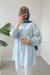 Freya bağlamalı kimono Bebe Mavisi