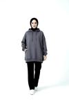 Gizli cepli salaş sweatshirt Antrasit