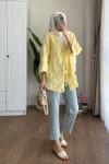 İp detaylı kimono Sarı