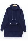 Kanguru cepli sweatshirt Lacivert