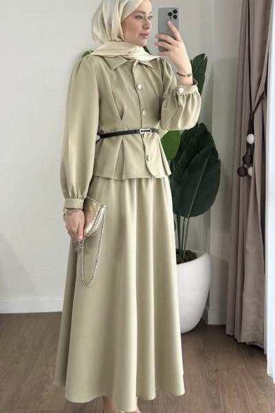 Laris Etekli Takım Mint Yeşili