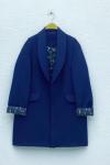 Leopar astarlı blazer ceket Lacivert