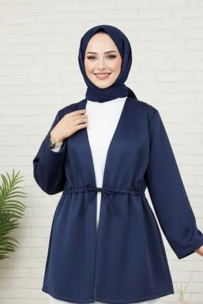 Mira belden bağlamalı scuba ceket Lacivert