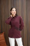 Modern Siluet Gömlek Bordo