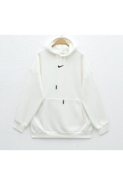 Nike baskılı üç iplik sweatshirt Beyaz