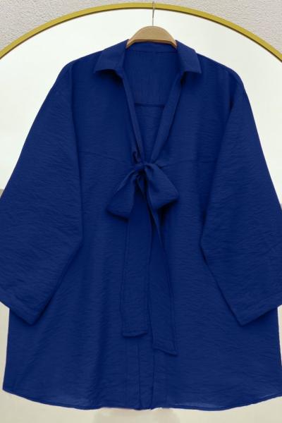 Önden bağlamalı kimono Lacivert