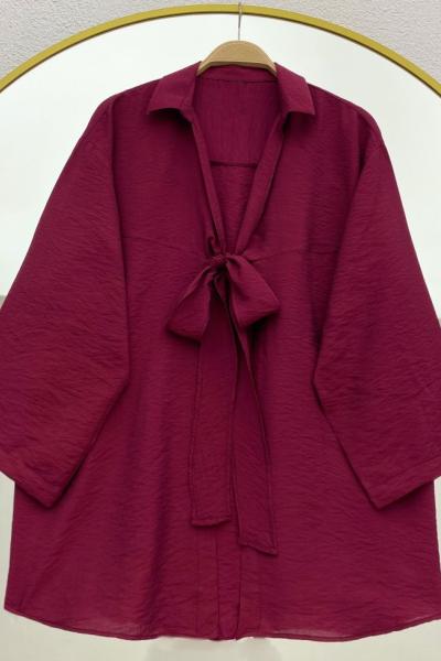 Önden bağlamalı kimono Bordo