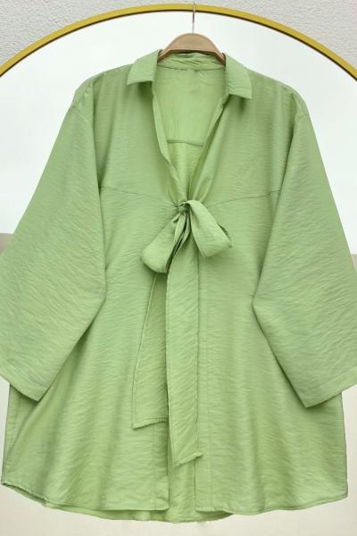 Önden bağlamalı kimono Yeşil
