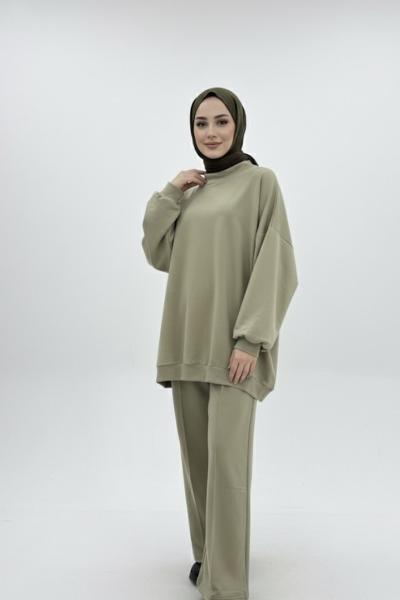 Oversize iki iplikli takım Yeşil