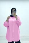 Oversize müslin gömlek Pembe