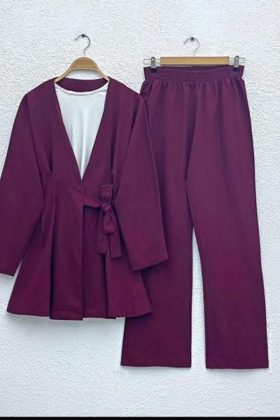 Pensli bağlamalı takım Bordo