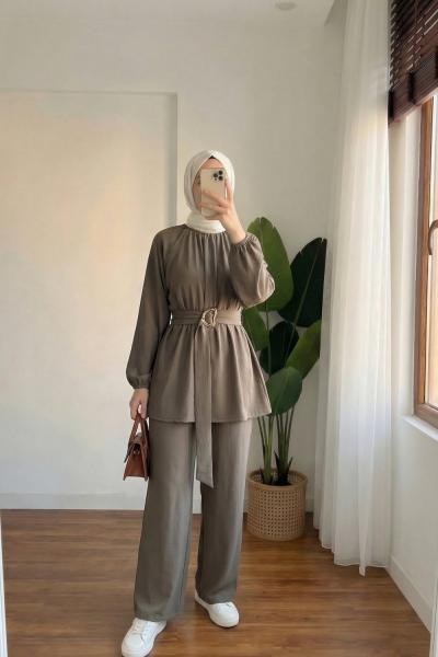 Plane Pantolon Takım Mint Yeşili