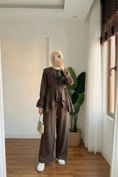 Polina Pantolon Takım Acı Kahve