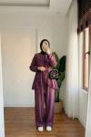 Polina Pantolon Takım Bordo