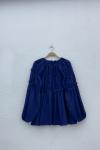 Reglan minik çiçek detaylı bluz Lacivert