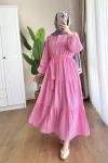 Roselle kat elbise Pembe