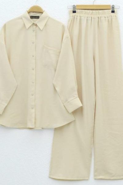 Tek cepli modal takım Krem