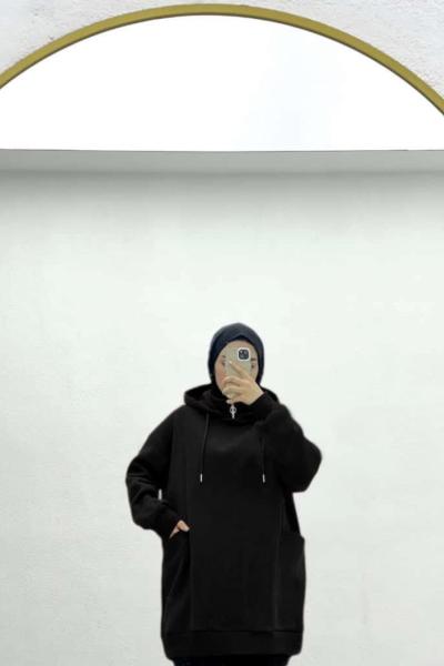 Torba cepli sweatshirt Siyah