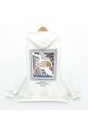 Üç iplik baskılı sweatshirt Beyaz