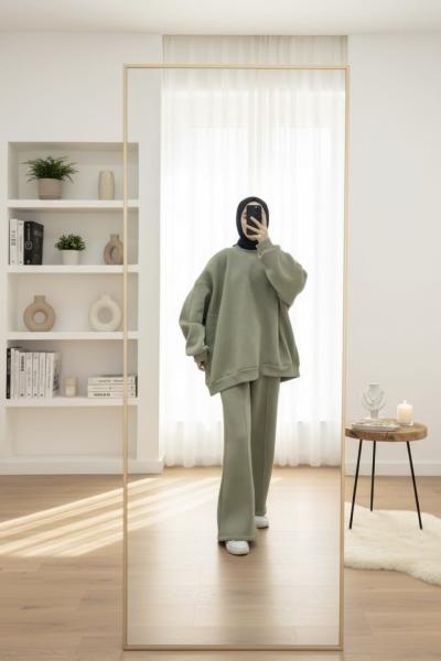 Üç iplik oversize takım Yeşil