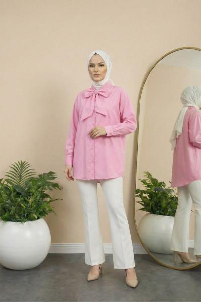 Vera Fiyonklu Gömlek Pembe