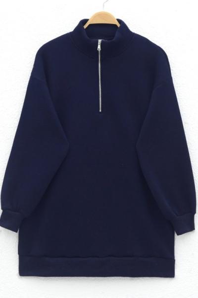 Yarım fermuarlı sweatshirt Lacivert