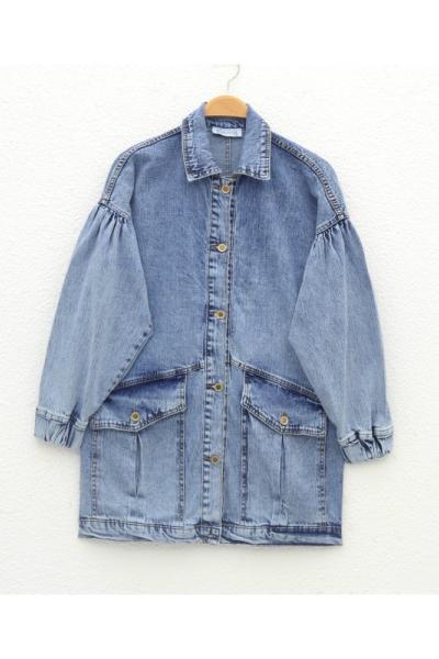 Kapak cepli uzun kot ceket