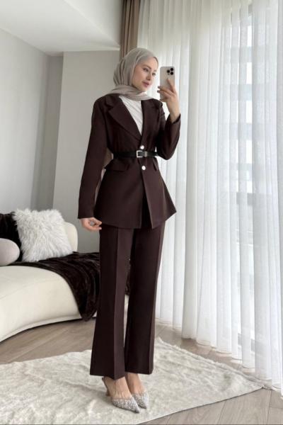 Kemerli Blazer Takım
