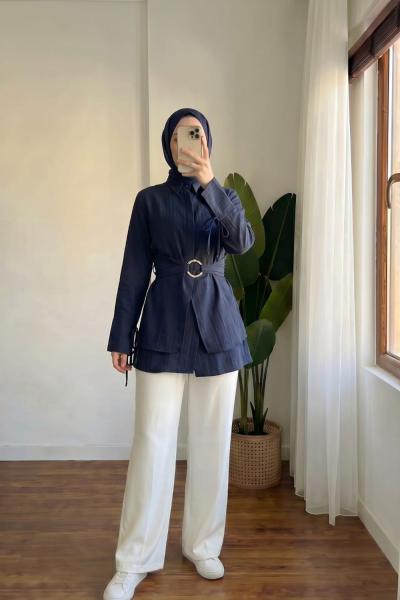 Line Kuşaklı Gömlek