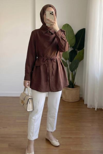 Zarif Kuşaklı Gömlek