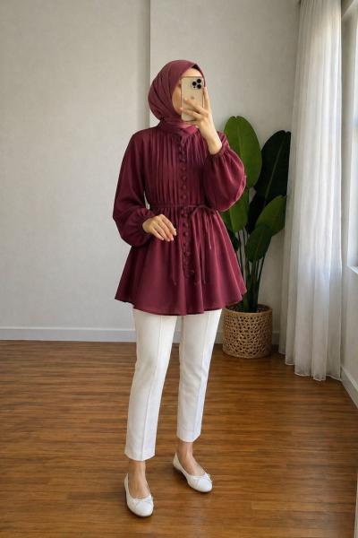 Brit Düğmeli Gömlek