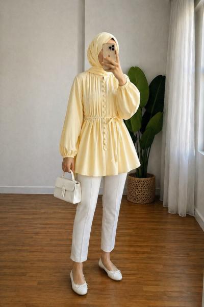 Brit Düğmeli Gömlek