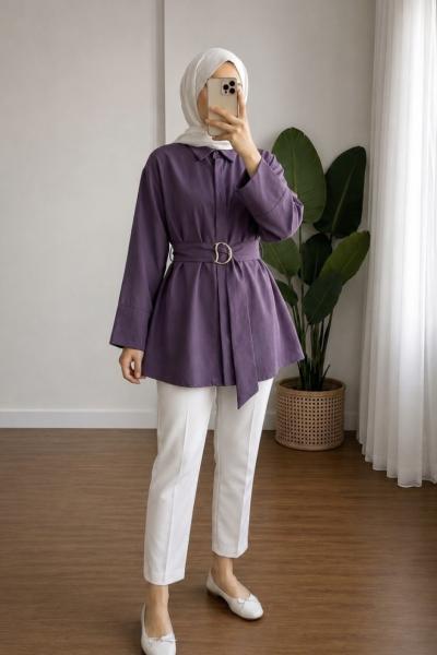 Kemerli Lina Gömlek