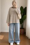 Çizgili Oversize Bluz